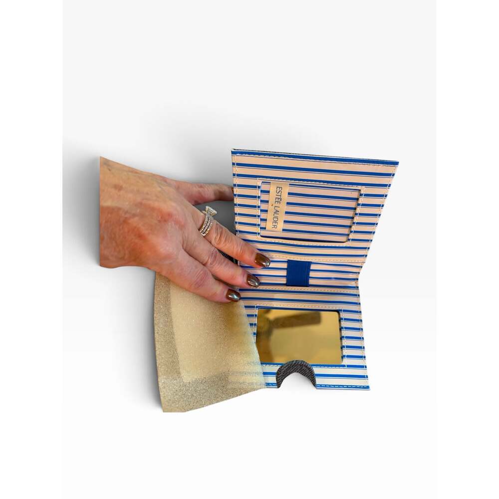 NWOT Estee Lauder Canvas Beach Tote Bag & Matching Sealed ID Wallet Mirror Set - Picture 5 of 5